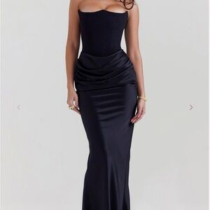 House of CB Black Strapless Gown